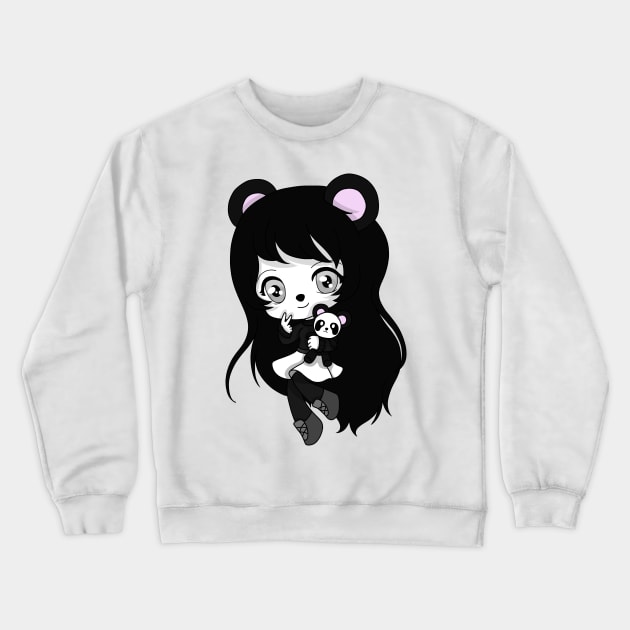 panda girl chibi Crewneck Sweatshirt by LillyTheChibi